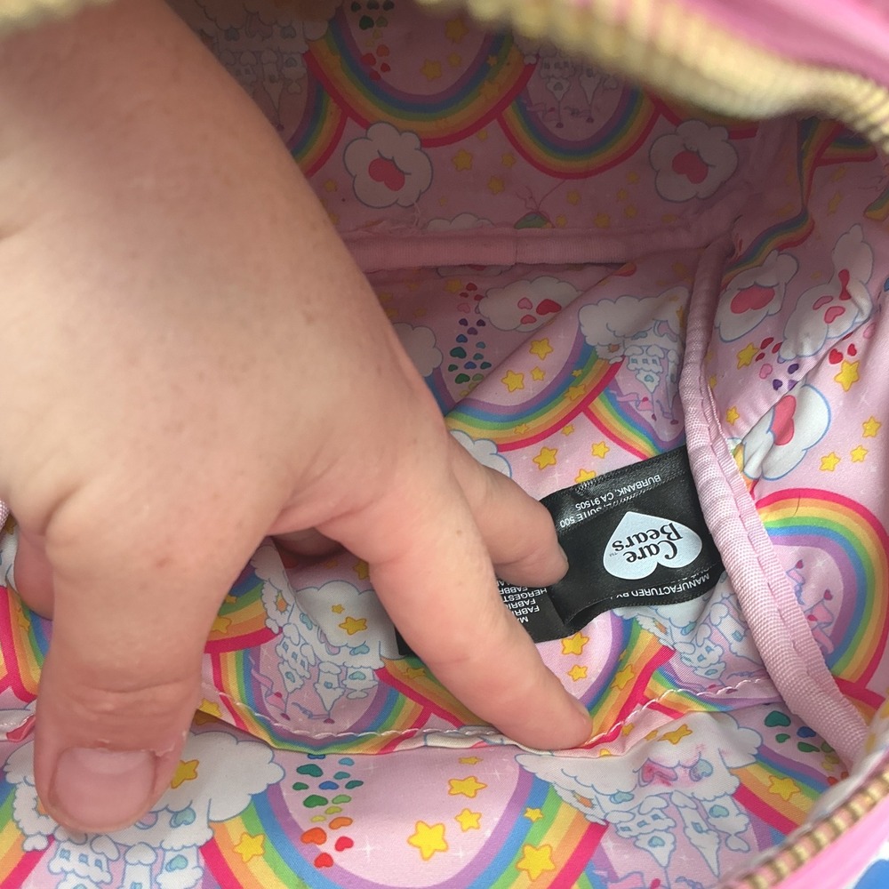 Loungefly Care Bears Rainbow Mini Backpack White Pink Faux Leather - Picture 9 of 11